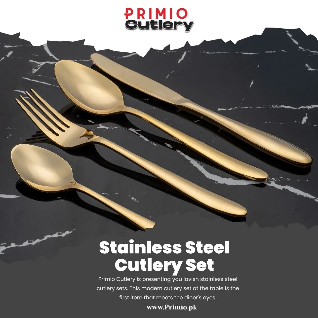 Primio Gold Stainless Steel Cutlery Set